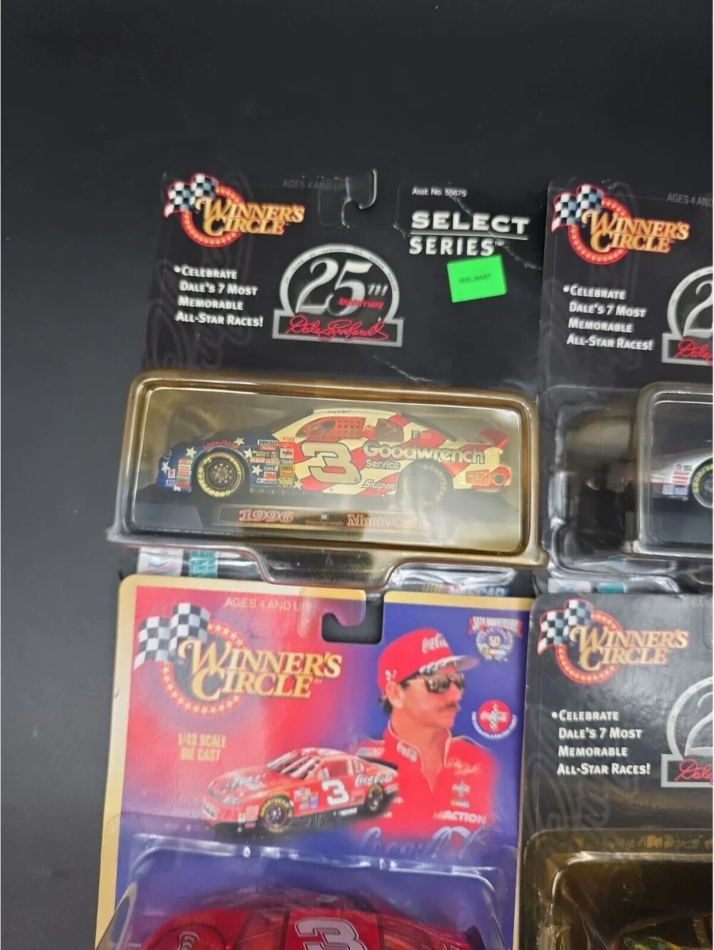 NOS VTG Dale Earnhardt Sr. & Jr 1/32 Scale Diecast Cars Nascar Coke Goodwrench